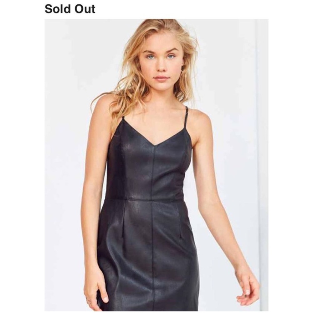 black leather dress
